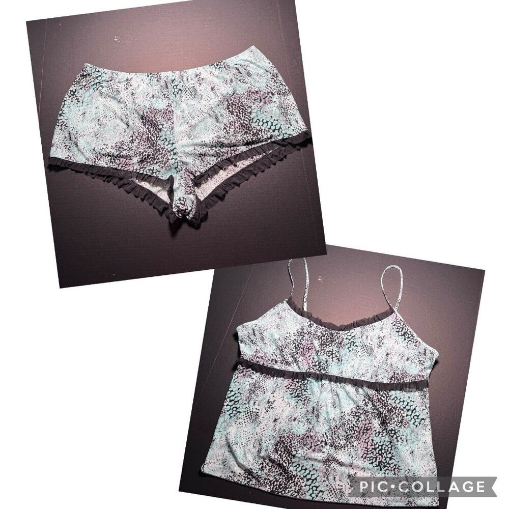 Linea Donatella Cami Tank & Shorts Pajama 2 Piece Set Women’s Size XL